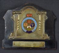 Billy Hughes 1947 Great Britain v Rest Of Europe Plaque a Bakelite plaque with metal front,