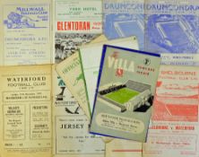 Selection of Irish fixture football programmes to include 1951 Aston Villa v Shamrock Rovers,
