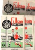 Fulham Football Programmes Home programmes from season 1950 /1951 (20) Good