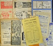 Collection of 1940's football programmes to include 1947/48 Leicester City v Bury, 1944/45