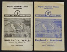 2x 1946 "Victory" England rugby programmes (H) to incl vs Wales and vs Scotland both single folded