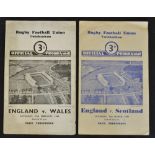 2x 1946 "Victory" England rugby programmes (H) to incl vs Wales and vs Scotland both single folded