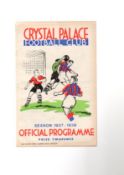 1938 Crystal Palace Football Programme Army versus Belgium Army February 26th 1938, fair-good