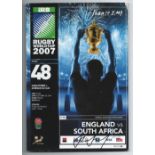 2007 England v South Africa Rugby World Cup Final programme - played at Stade De France on October