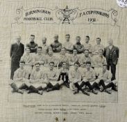 1930s Birmingham City 1930 FA Cup Finalists printed souvenir linen handkerchief with a slight mark