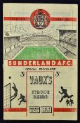1951/52 Sunderland v Manchester United football programme dated 8 March 1952, United championship