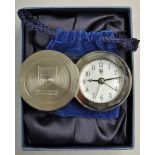 The Football Association Travel Clock a presentation item metal cased with 'The Football