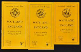3x Scotland vs England rugby programmes from 1948 onwards - all played at Murrayfield to include '
