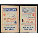 2x 1948 Wales rugby programmes (H) to include vs Scotland and vs France played at Cardiff Arms