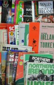 Collection of International football programmes from 1952 onwards content includes Wales, Scotland