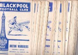 Blackpool Football Programmes Home programmes 1958 to 1960 (53) Good