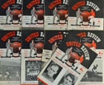 Collection of 1950s Manchester United home football programmes to include 1950/51 Leeds Utd (FAC),