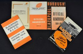 Rugby League: 5x 1960's Blackpool Borough R.L.F.C. official handbooks to incl '62/63 to 1965/66