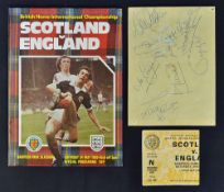 1980 Scotland v England football programme plus ticket stub; also separate paper with England