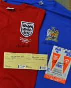 Bobby Charlton Signed England and Manchester United football shirts to include 1966 England 4-2