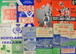 Selection of Mixed International football programmes to include 1957 Ireland v Scotland (10 Scottish