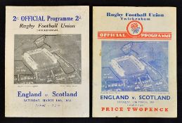 2x 1930's England vs Scotland rugby programmes (H) - played on 19th March '32 (Runners Up) and