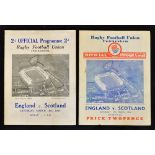 2x 1930's England vs Scotland rugby programmes (H) - played on 19th March '32 (Runners Up) and