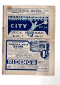 1938 Manchester City v Tranmere Rovers Football Programme Home issue date December 27th, poor
