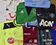 Mixed Selection of Signed football shirts all replica shirts including 2014 Manchester United,