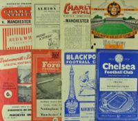 Selection of 1950s Manchester United away football programmes to include 1949/50 Charlton Athletic