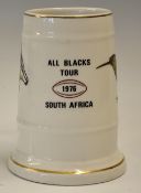 Scarce 1976 New Zealand All Blacks Rugby Tour to South Africa commemorative tankard - 1pt ceramic