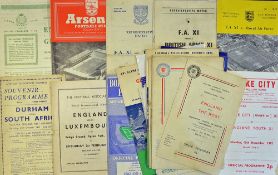 Collection of Representative match football programmes to include 1954 FA XI v RAF, 1956 FA XI v