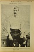 1900 Shurey's Illustrated Famous Footballers - No13 depicting W. Beats Wolverhampton Wanderers dated
