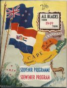 1949 New Zealand All Blacks rugby tour of South Africa Souvenir - original coloured wrappers in both