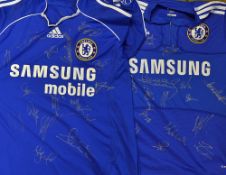 Chelsea Signed football shirt selection includes signed replica home shirts extensively by players