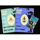 1974 New Zealand Tour to Australia rugby programmes to incl v Sydney 12th May, and v New South Wales
