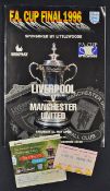 1996 FA Cup Final football programme Manchester United v Liverpool at Wembley, plus seat match