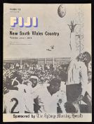 1976 Fiji v New South Wales rugby programme played at Wagga Wagga Ground on Tuesday 1st June (G)