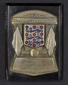 1972 Charity Shield Bakelite Plaque 'The Football Association' with Three Lions emblem to centre and