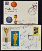 1966 Football World Cup Signed First Day Covers includes Bobby Moore (individual), t/w another