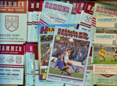 West Ham United football programme selection 1970s onwards includes some 1960s and some later