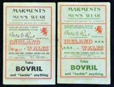2x 1946 Wales rugby programmes to include vs England and vs Ireland both with usual pocket folds