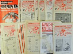 Collection of Manchester United reserves football programmes from 1960's onwards, majority 1970's