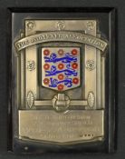 1972 Charity Shield Bakelite Plaque 'The Football Association' with Three Lions emblem, awarded to