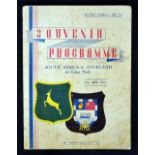 1937 N.Z Auckland v South Africa rugby programme played at Eden Park on 24th July with the South