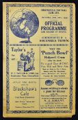 1932/33 Chesterfield v Swansea Town football programme date 21 January with minor tears to edges and