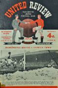 Very scarce 1957/58 Manchester United v Wolverhampton Wanderers football programme 8 February 1958