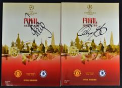 2008 Champions League Final Signed football programmes includes 2x Manchester United v Chelsea