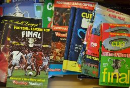 Football League Cup Final programme selection 1969 onwards a varied selection not complete runs,