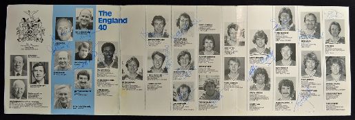 1982 Signed World Cup Finals in Spain Fold Out Brochure signed by 24 including Ron Greenwood, Don