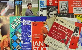 Collection of Testimonial/Benefit football programmes from 1960s onwards content includes many