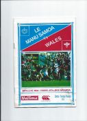 Scarce 1994 Le Manu Samoa v Wales rugby programme - played on 25th June at Chanel College Moamoa