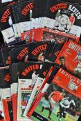 Collection of Manchester United home football programmes from 1970s onwards varied content also