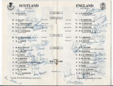 1964 Scotland (Runners Up) v England Calcutta Cup signed rugby programme - played at Murrayfield and