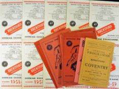 Collection of 1950s Brentford home football programmes to include 1945/46 Coventry City 1946/47